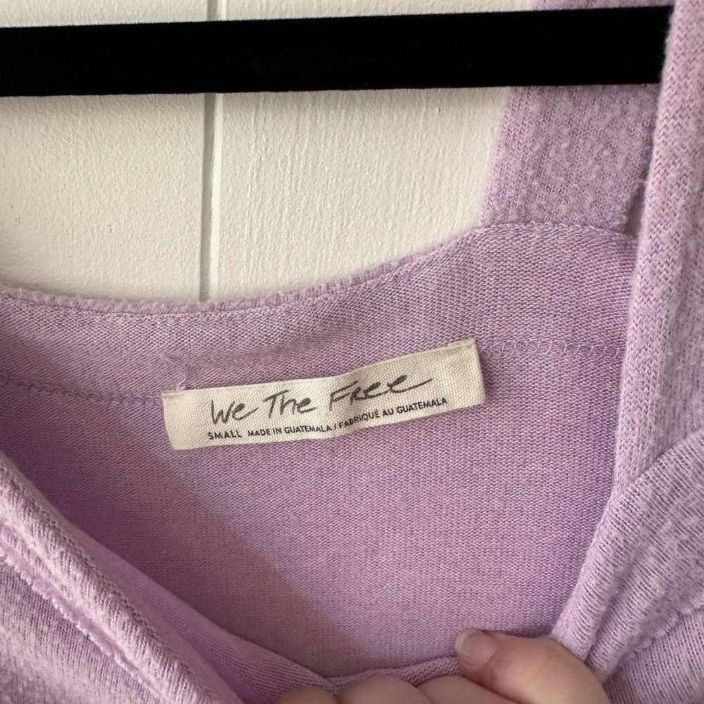 Free People Flaunt It Pullover Top Magical Lilac Sz Small Slouchy Scoop Neck - Picture 5 of 11